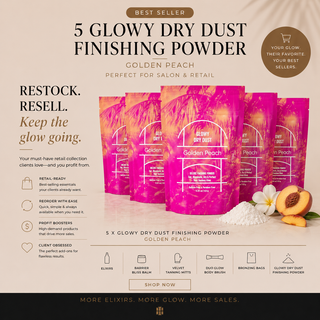 Glowy Dry Dust: Golden Peach Luminous Drying Powder (Bulk 5 pak)